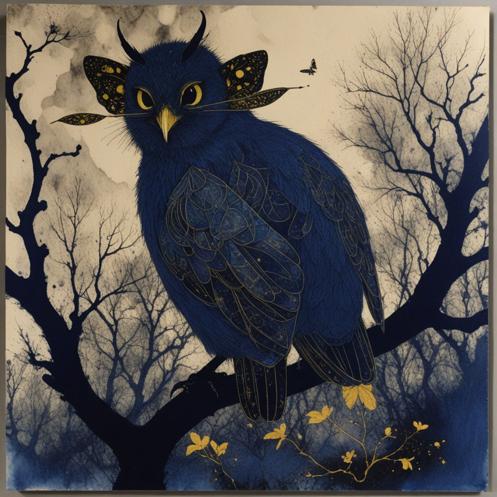 Mysterious Night Glowing Hamamelis Virginiana Groove in Sci-...