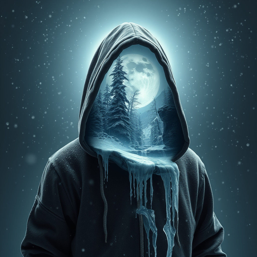 Hooded Figure Reveals Frozen Winter Wonderland