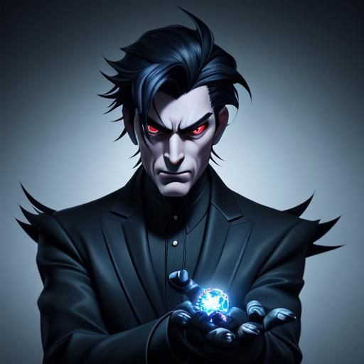 Dark Anime Man in Black Suit