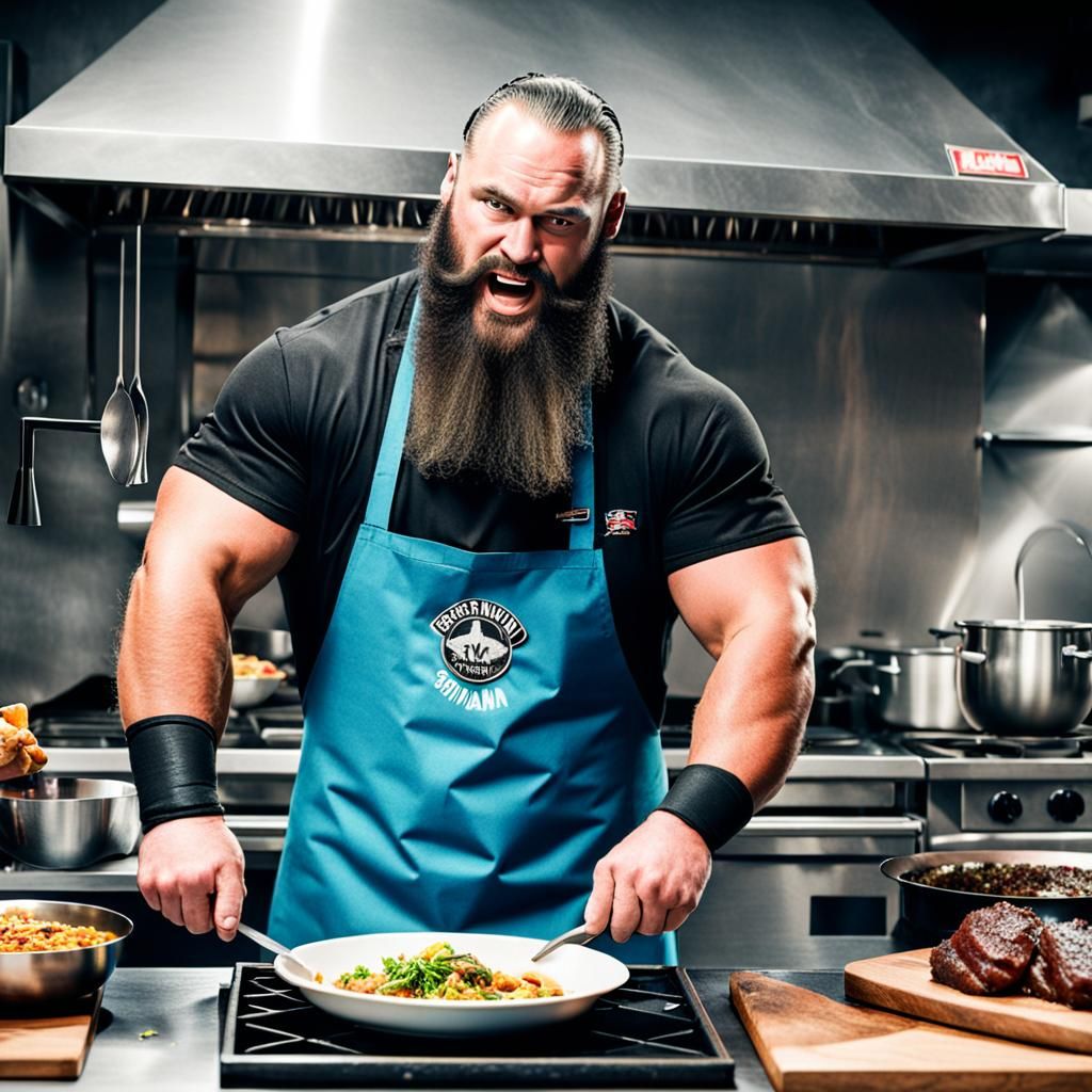 WWE Braun Strowman as a TV chef