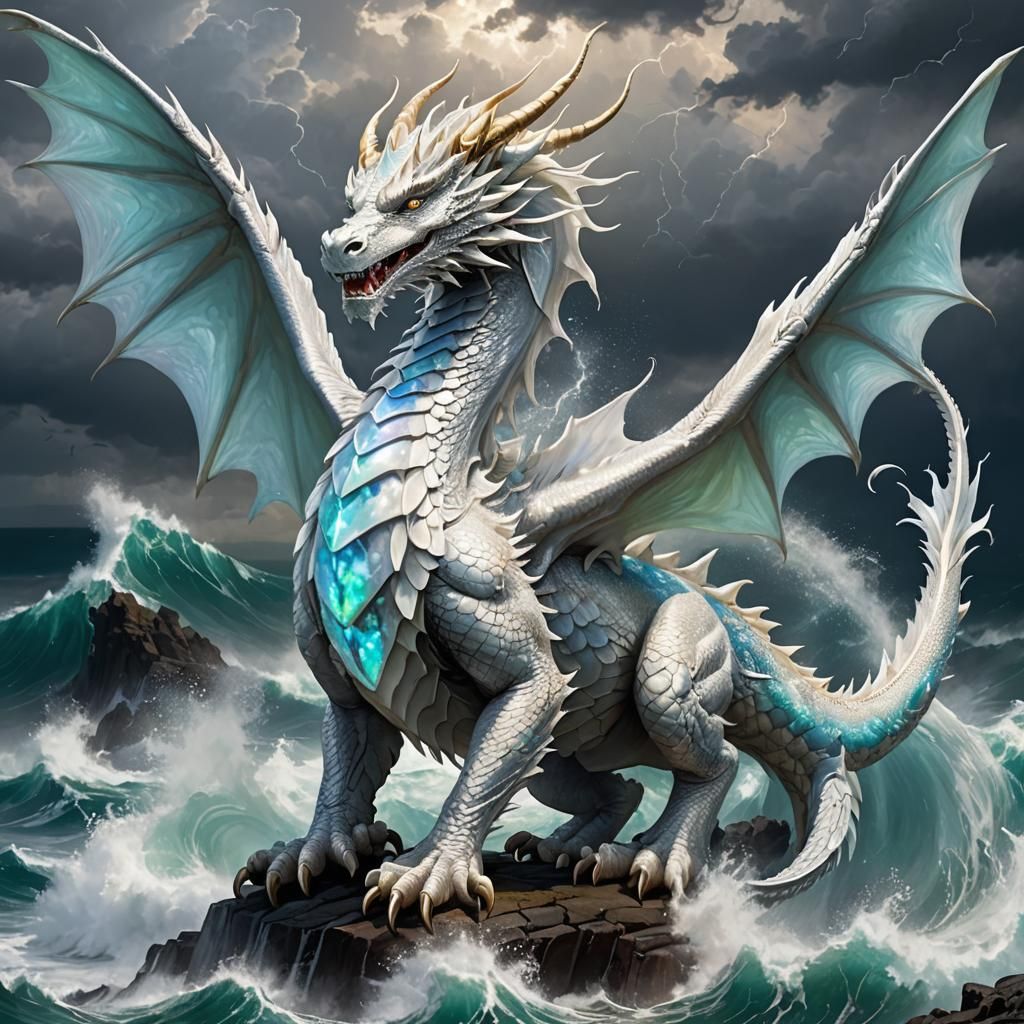 Majestic Opal Dragon by Stormy Ocean