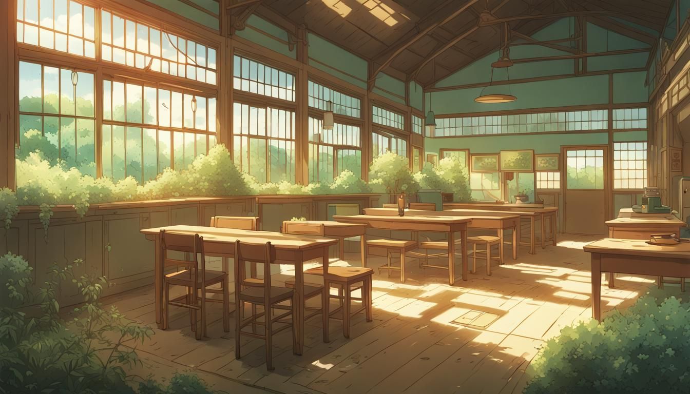 Anime Bee School in Studio Ghibli Style