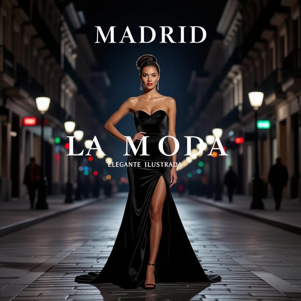 Elegant 1880s Madrid Fashion Silhouette