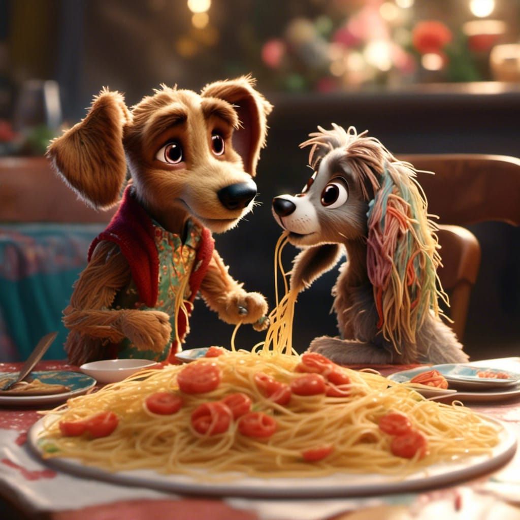 Lady and Tramp Spaghetti Ring Mess