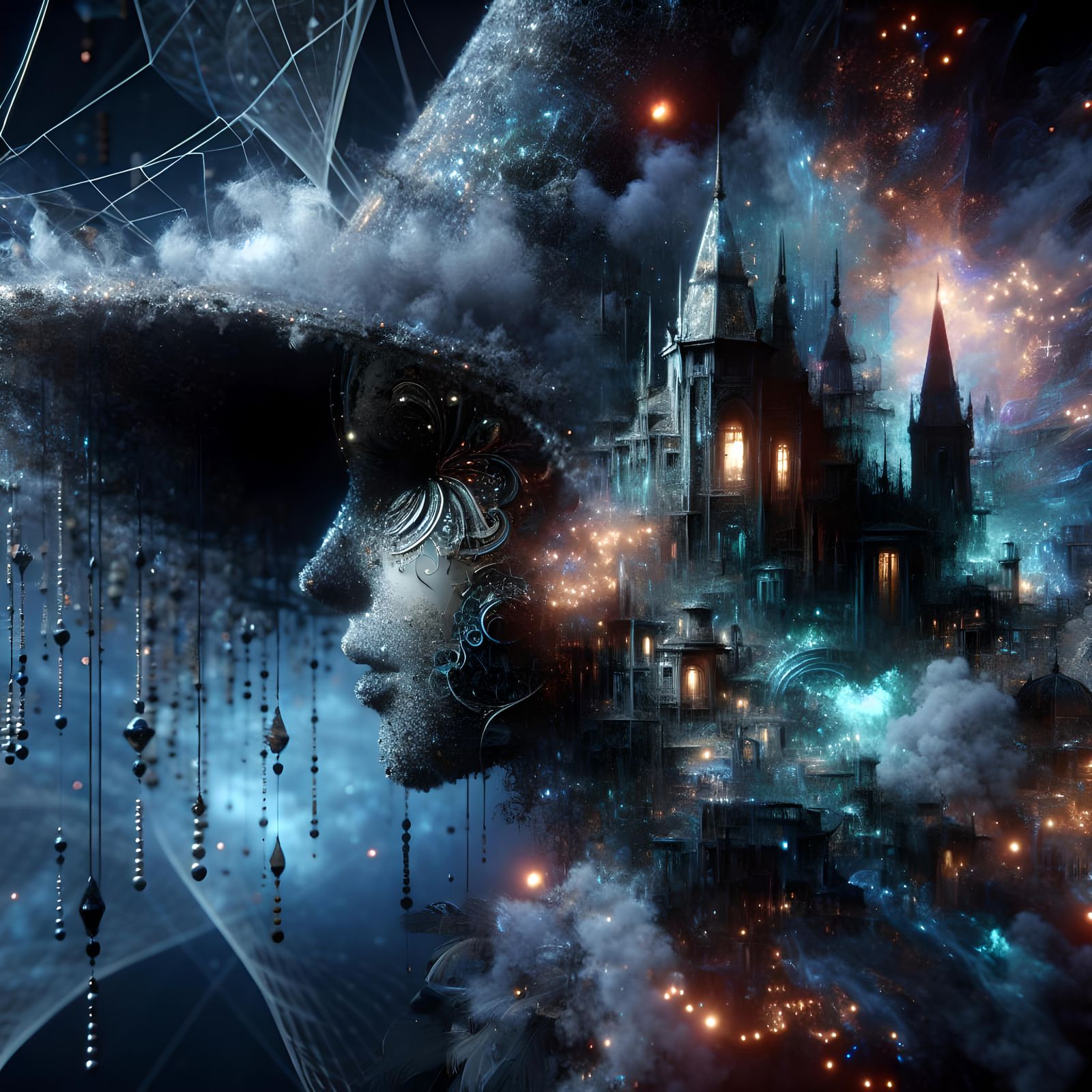 Fantasy Witch Portrait in Dreamlike Matte Painting