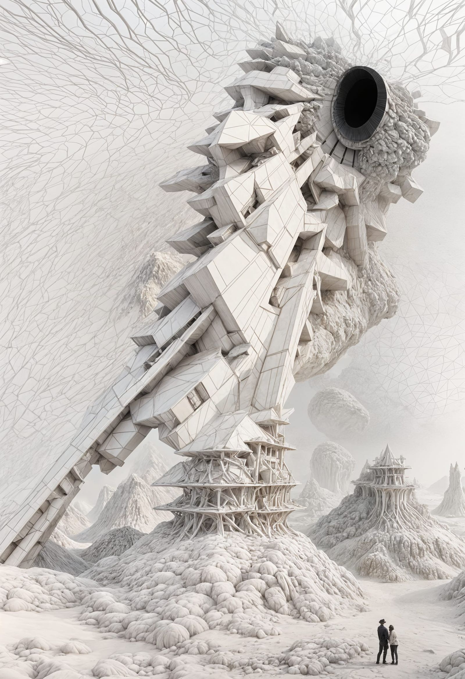 Gigantic Fractal Structure on Desolate Landscape
