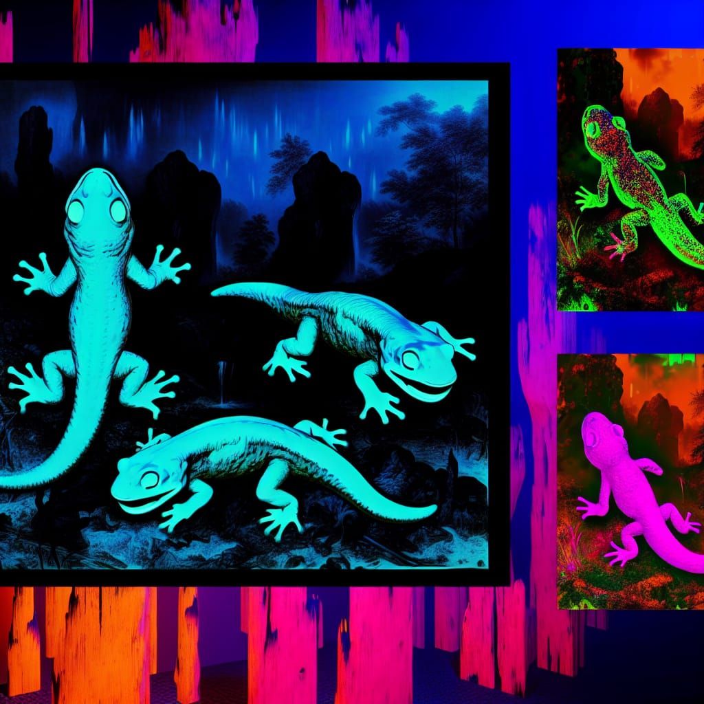 These Neon Smashed Faced Newts VIII