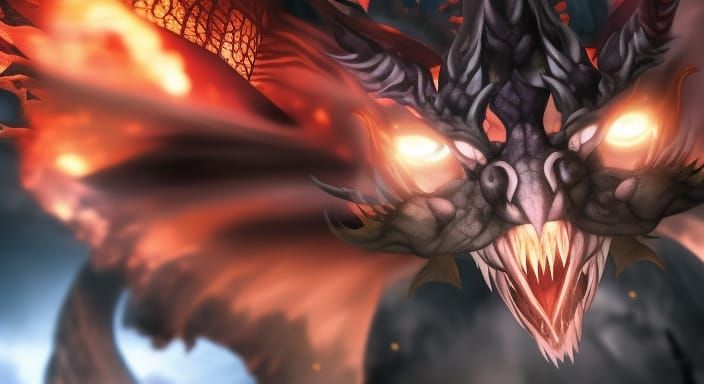 Shadow Dragon Emerges from Abyssal Portal