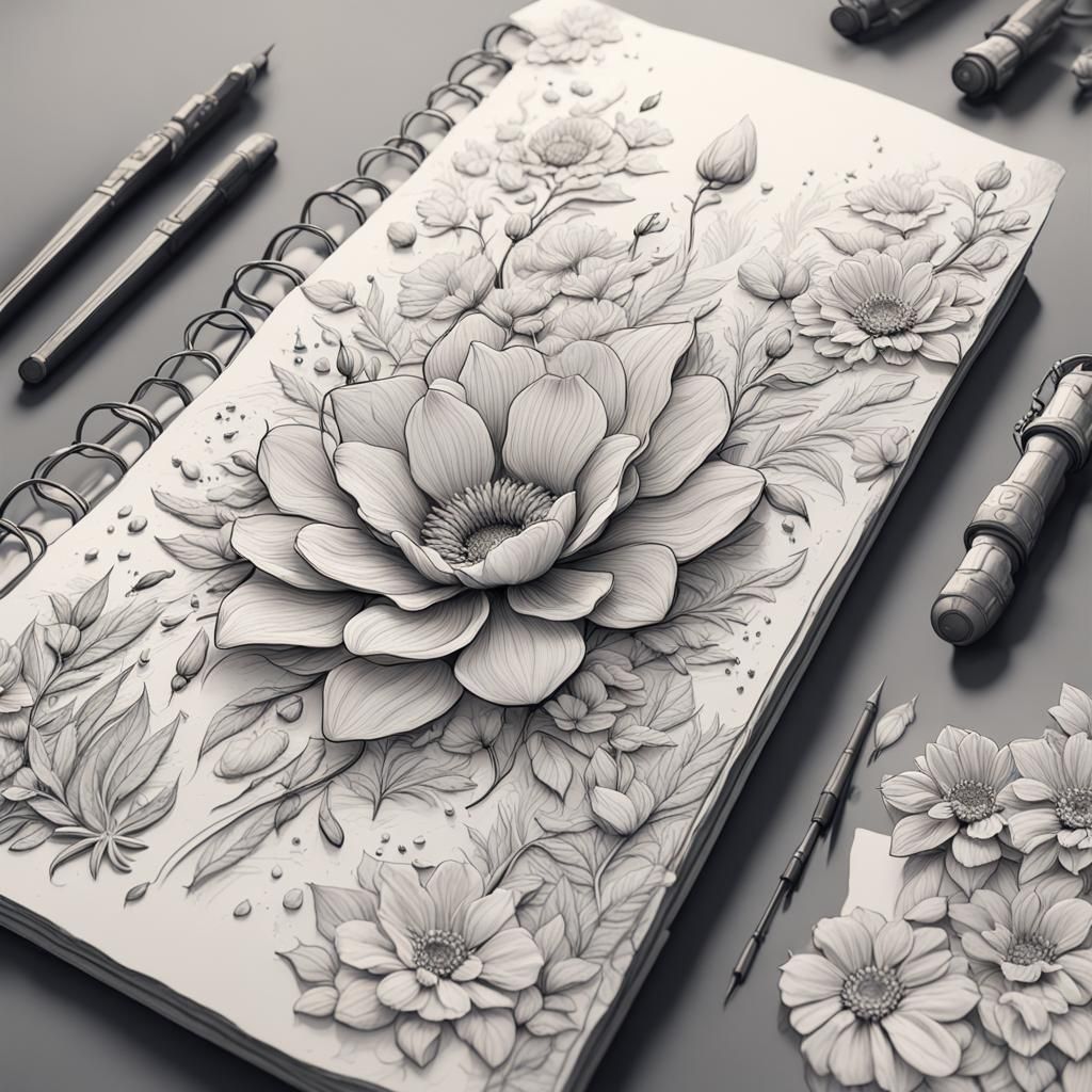 Intricate Floral Design in 3D Game Art Style