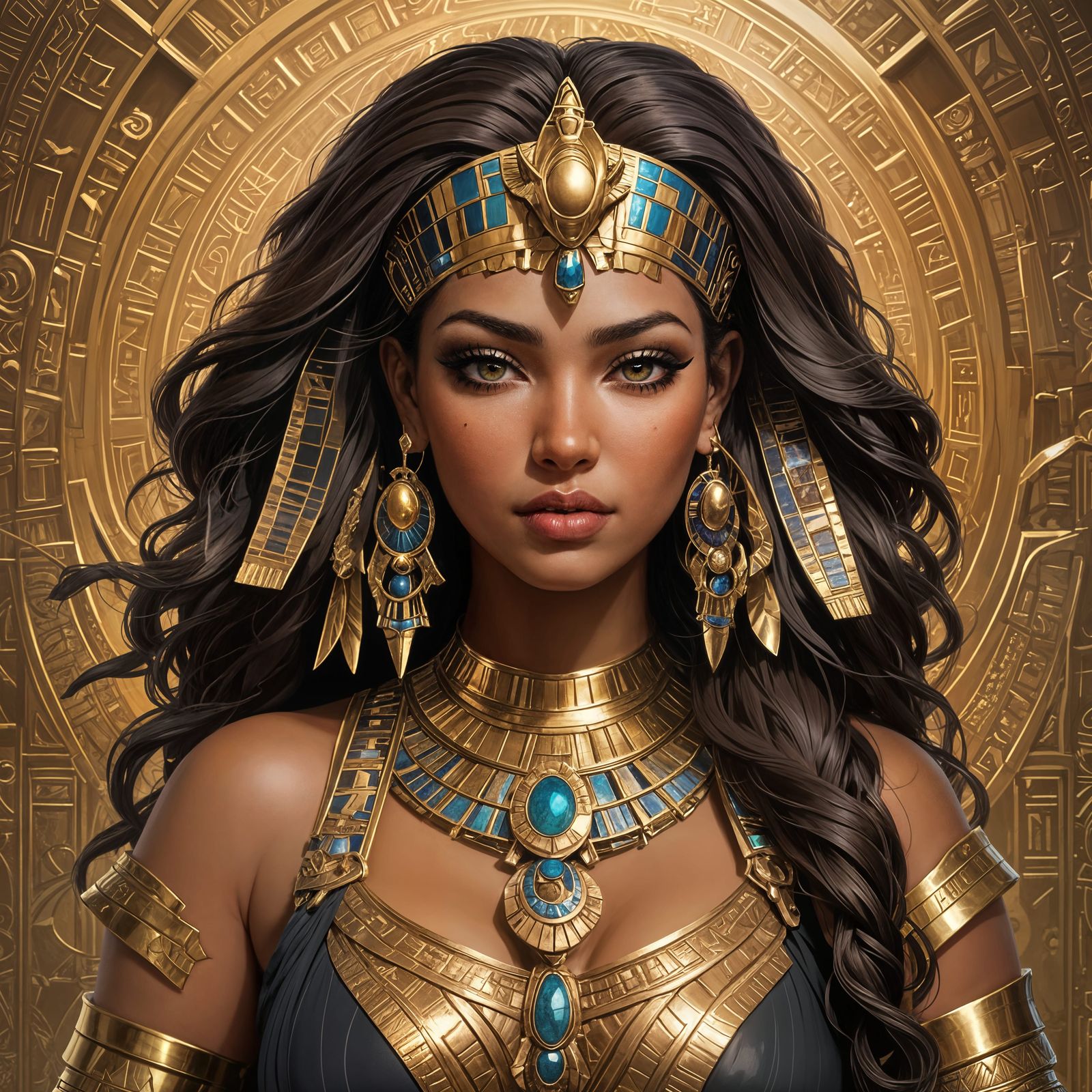 Egyptian Princess Portrait in Hyperdetailed Style