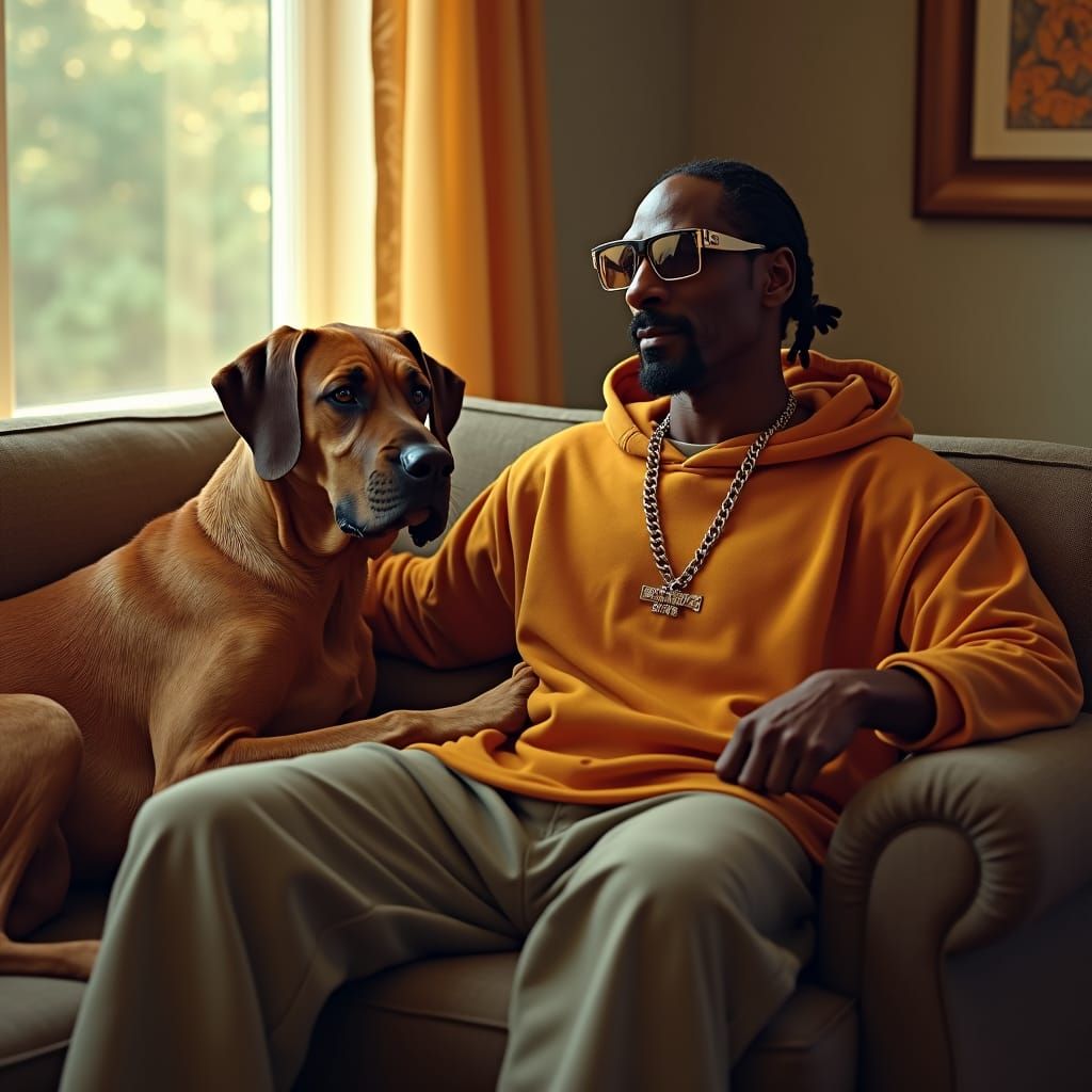 Snoop Dogg and Marmaduke in Digital Art Style