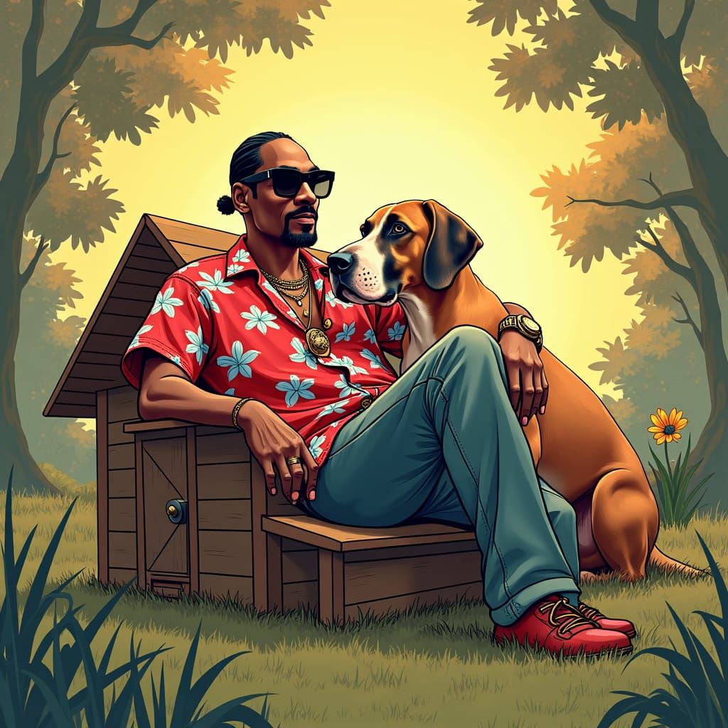 Snoop Dogg and Marmaduke in Vibrant Pop Art