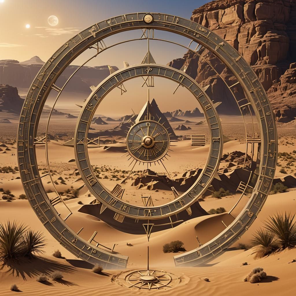 Desert Stargate with Clock: Ancient Alien Portal