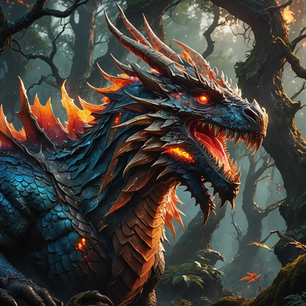 Dragon Profile in Digital Fantasy Art