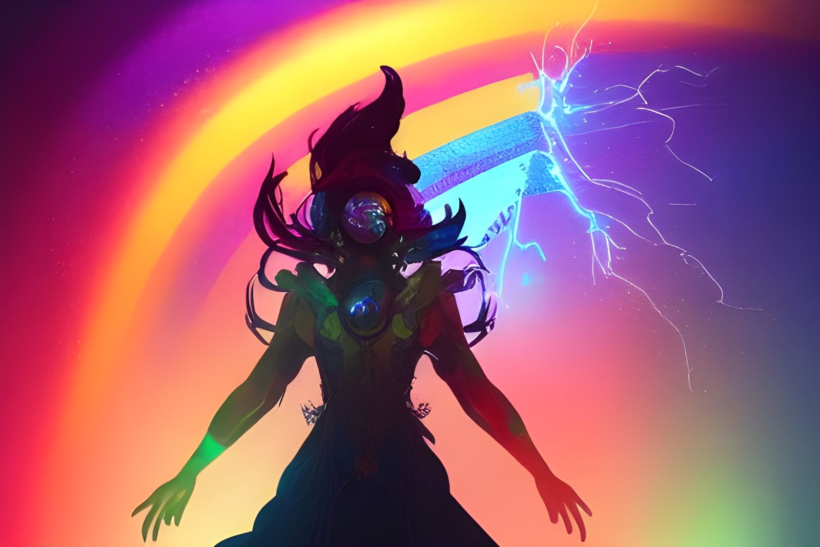 Rainbow Electrical Discharge Art by Rutkowski, Mucha