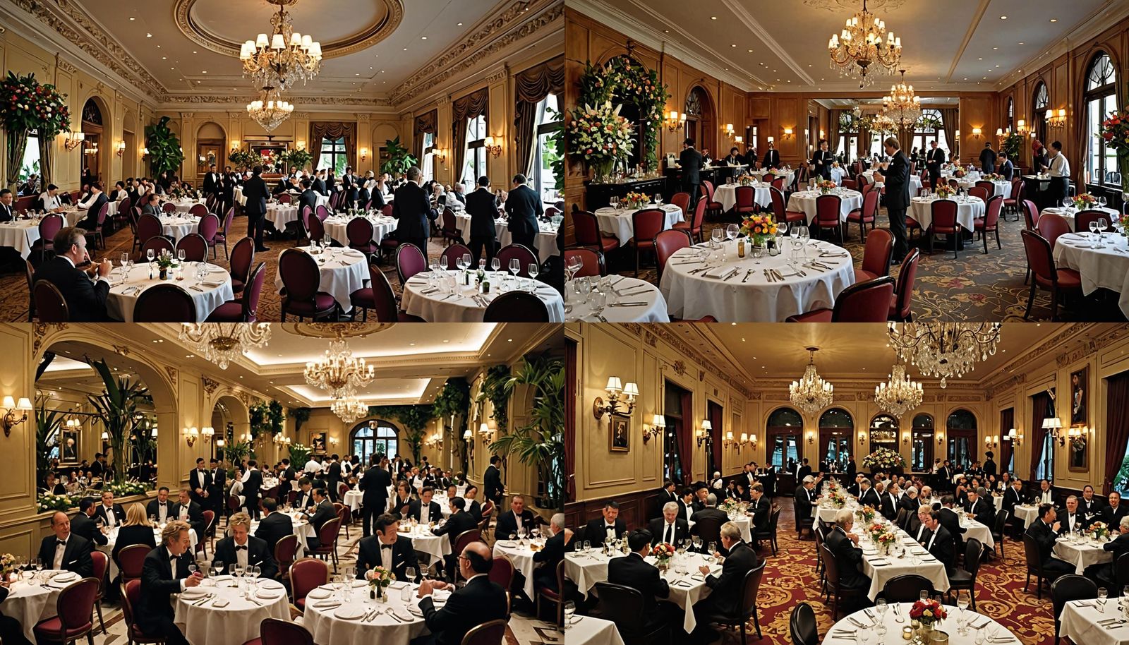 Michelin Star Restaurant with Pianist in Hyperrealistic Styl...