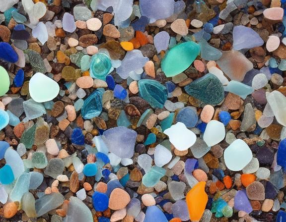 Beach Glass on Lake Erie in Hyperrealistic Style