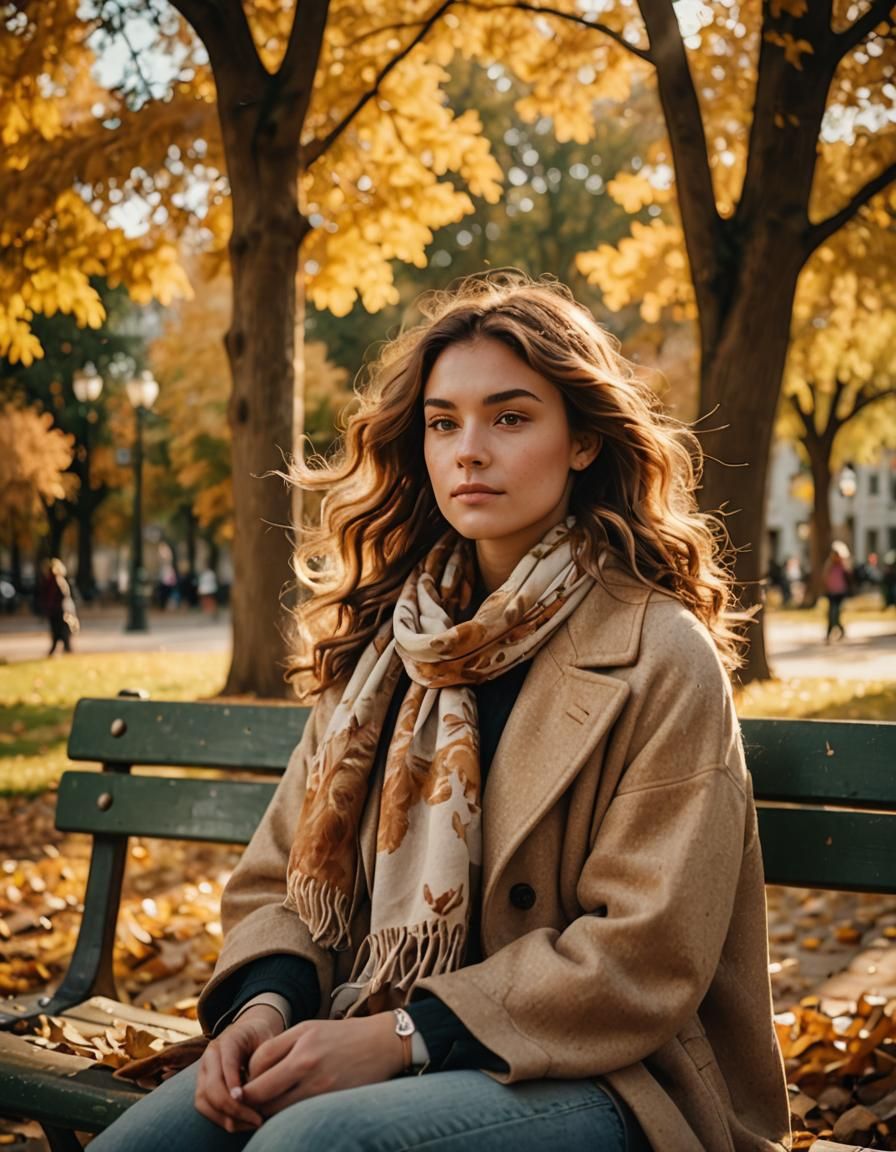 Autumn Portrait in Soft Focus Film Style
