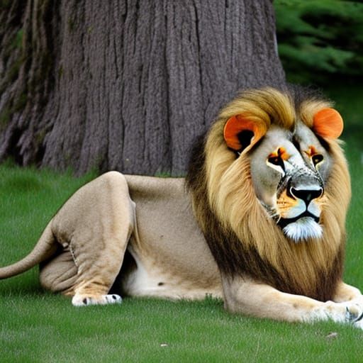 Realistic Lion Image Generated by AI