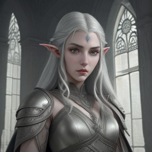 Ayleid Elf Portrait in Art Deco Style