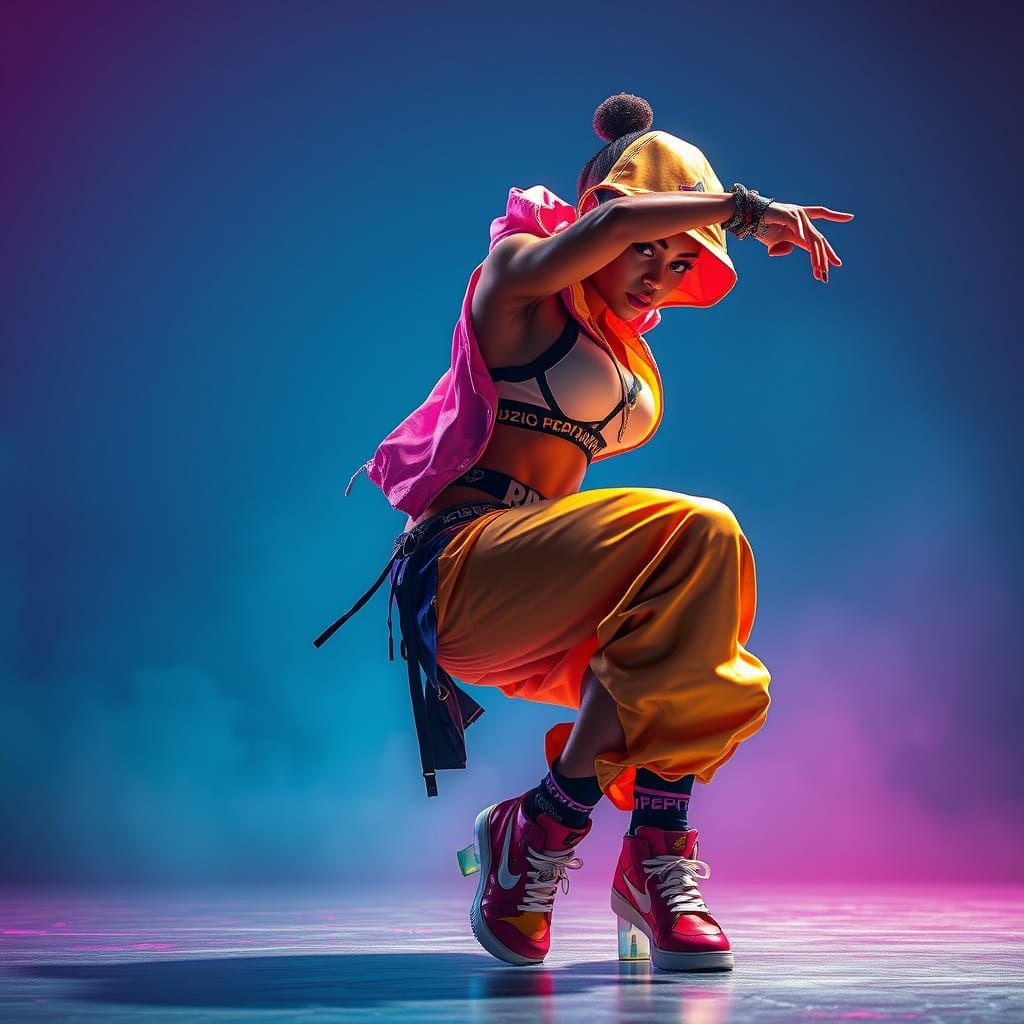 Athletic Hip-Hop Dancer in High-Fashion Streetwear