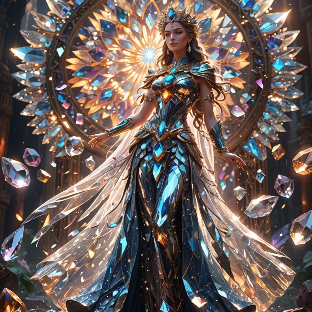 Crystal Goddess of Love and Light: Fantasy Art