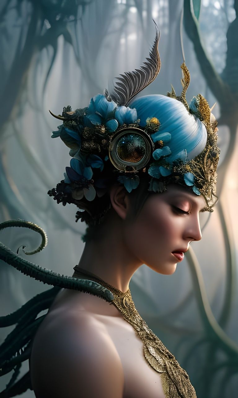 Elaborate Earth Goddess in Hyperdetailed Digital Art