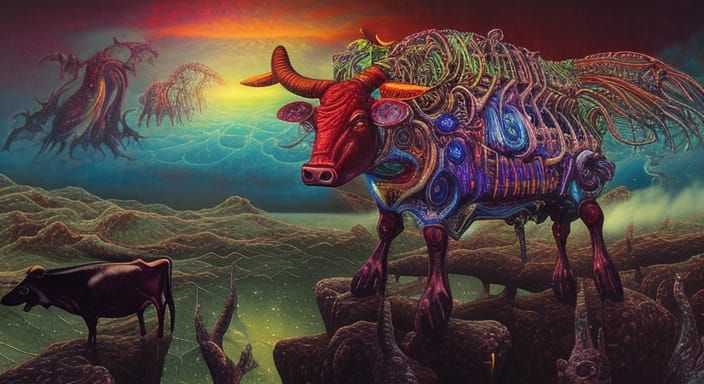 Surreal Horror of Cattle Mutilation Art