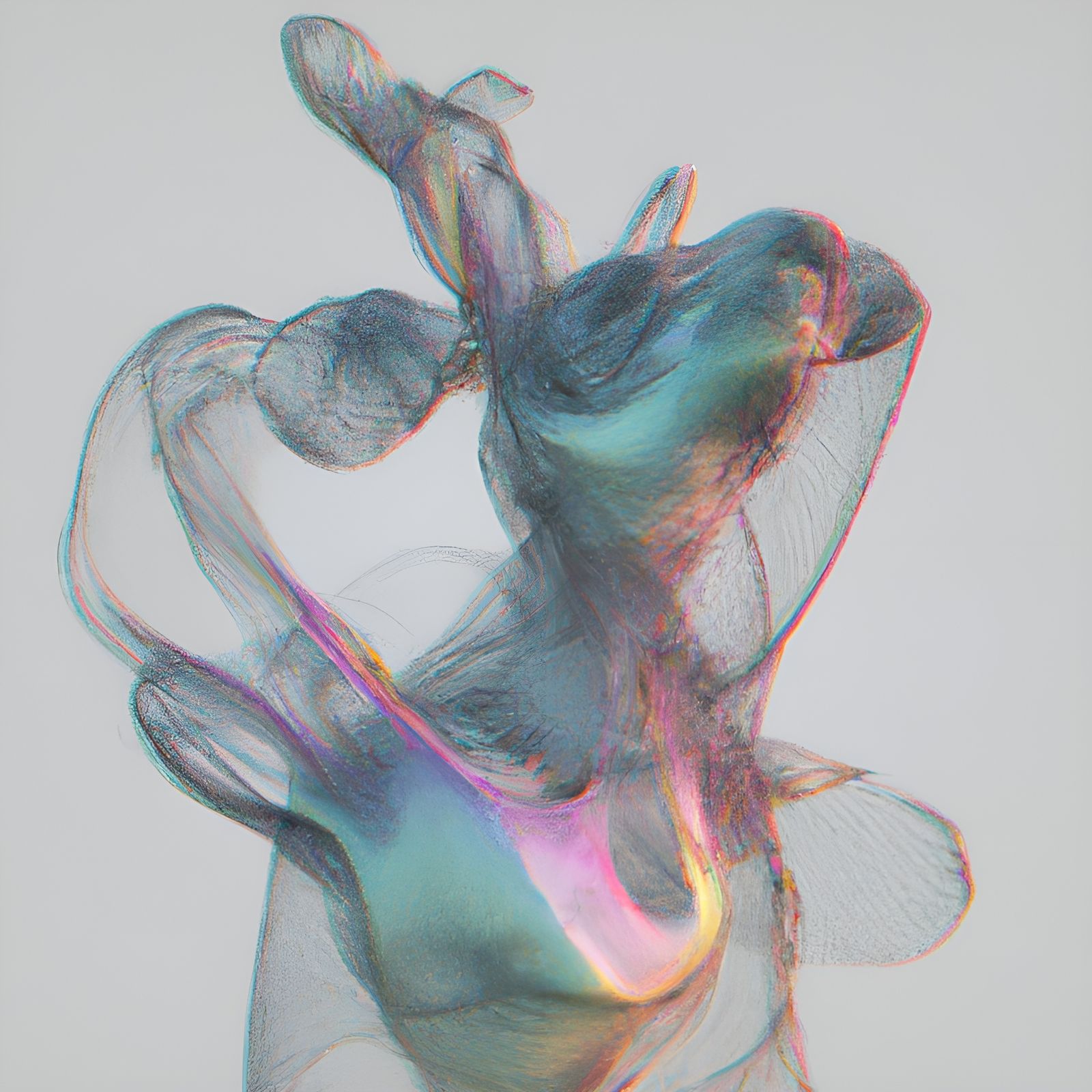 Minimalist Sci-Fi Rat 3D Model in Pastel Colors