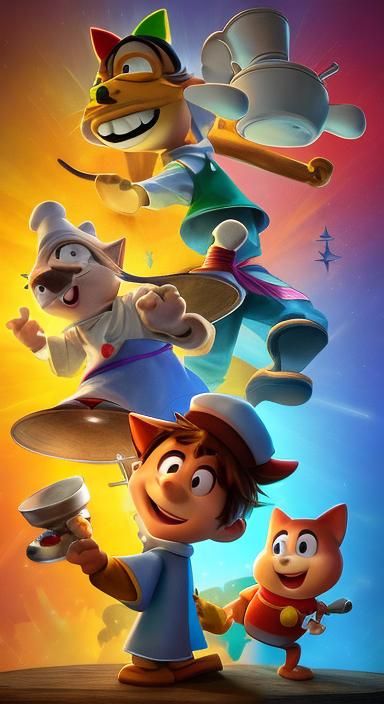 Cheery Cat Chef Says Good Morning: Pixar-Style 3D Animation