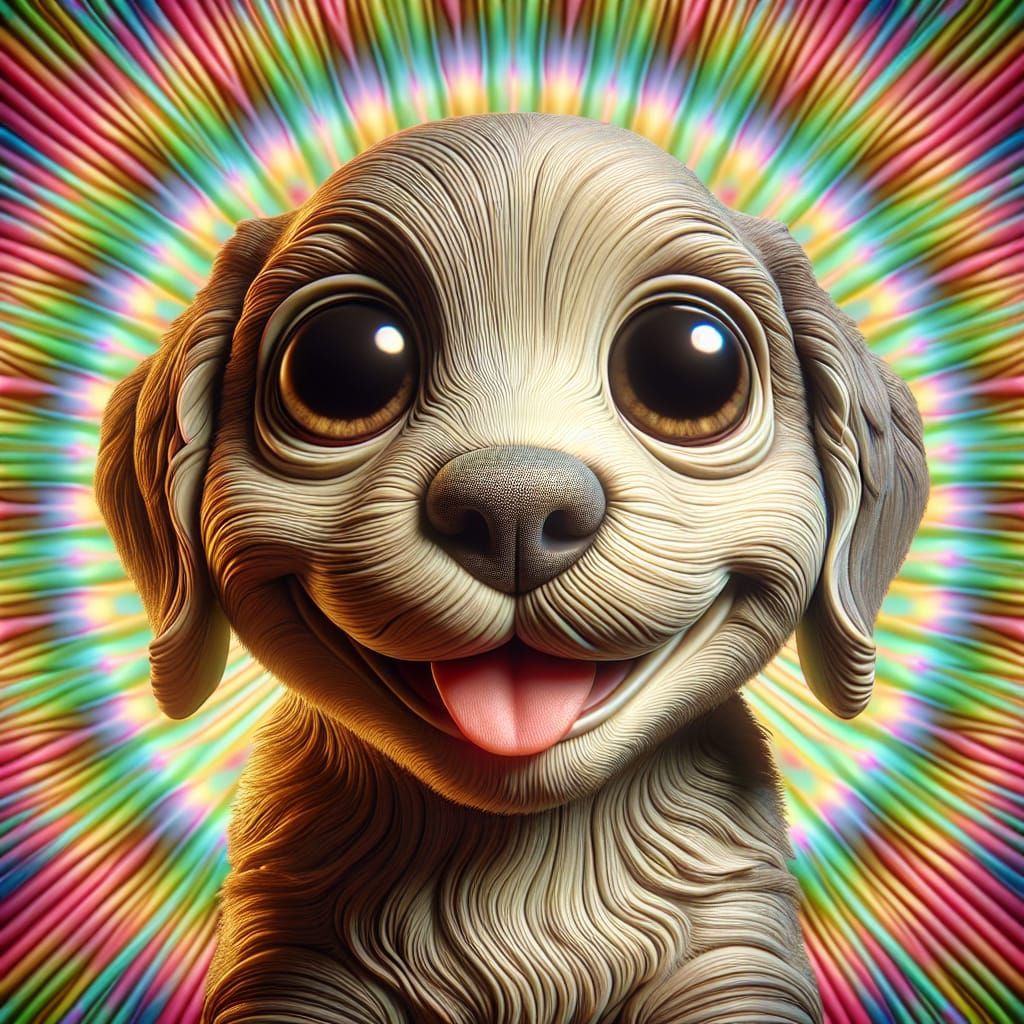 Hyperrealistic Puppy Portrait in Detailed 3D Style