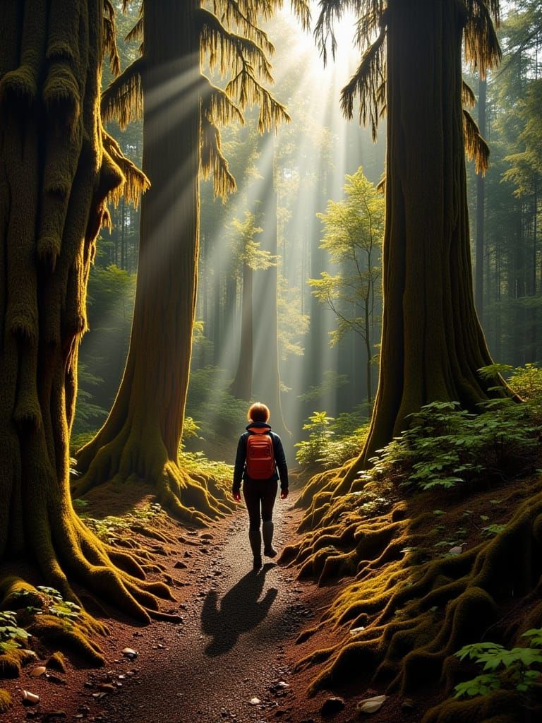 Lush Hoh Rainforest Trail, Atmospheric Realism