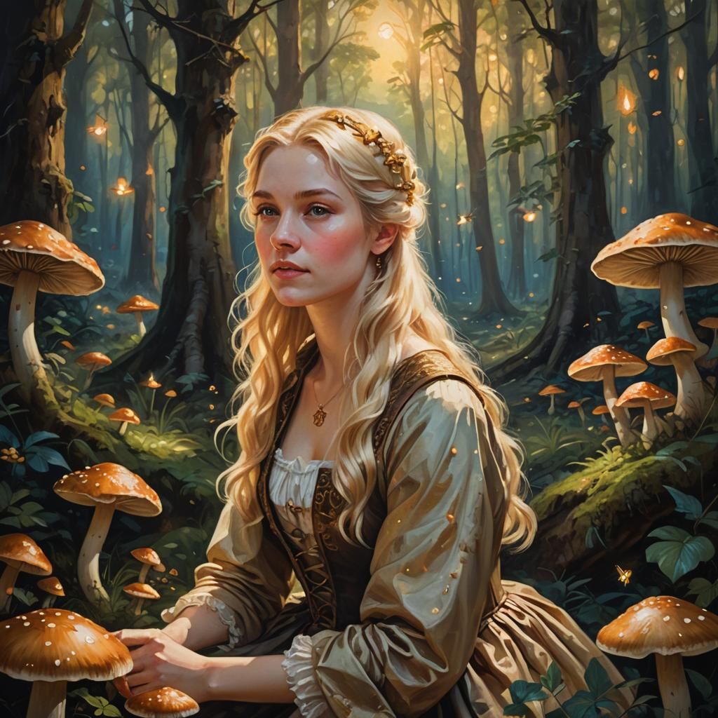 Mystical Forest Portrait in Renaissance Style