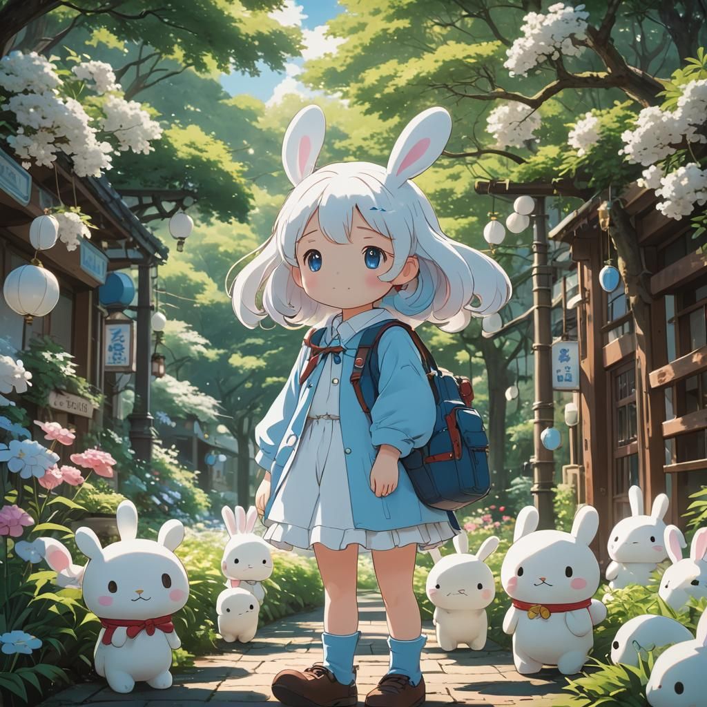 Cinnamoroll Girl in Studio Ghibli Anime Style