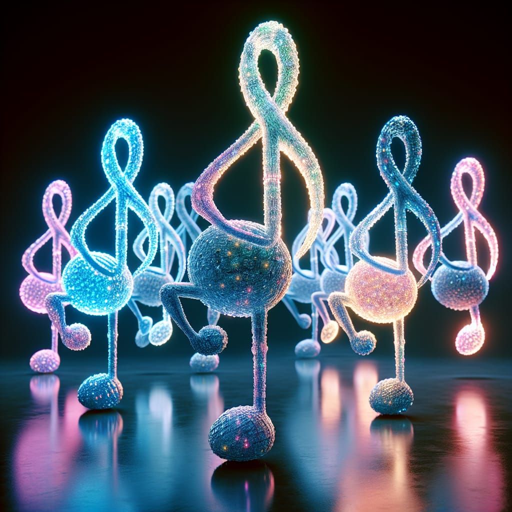 Glass Ballet Dancers of Vibrant Light