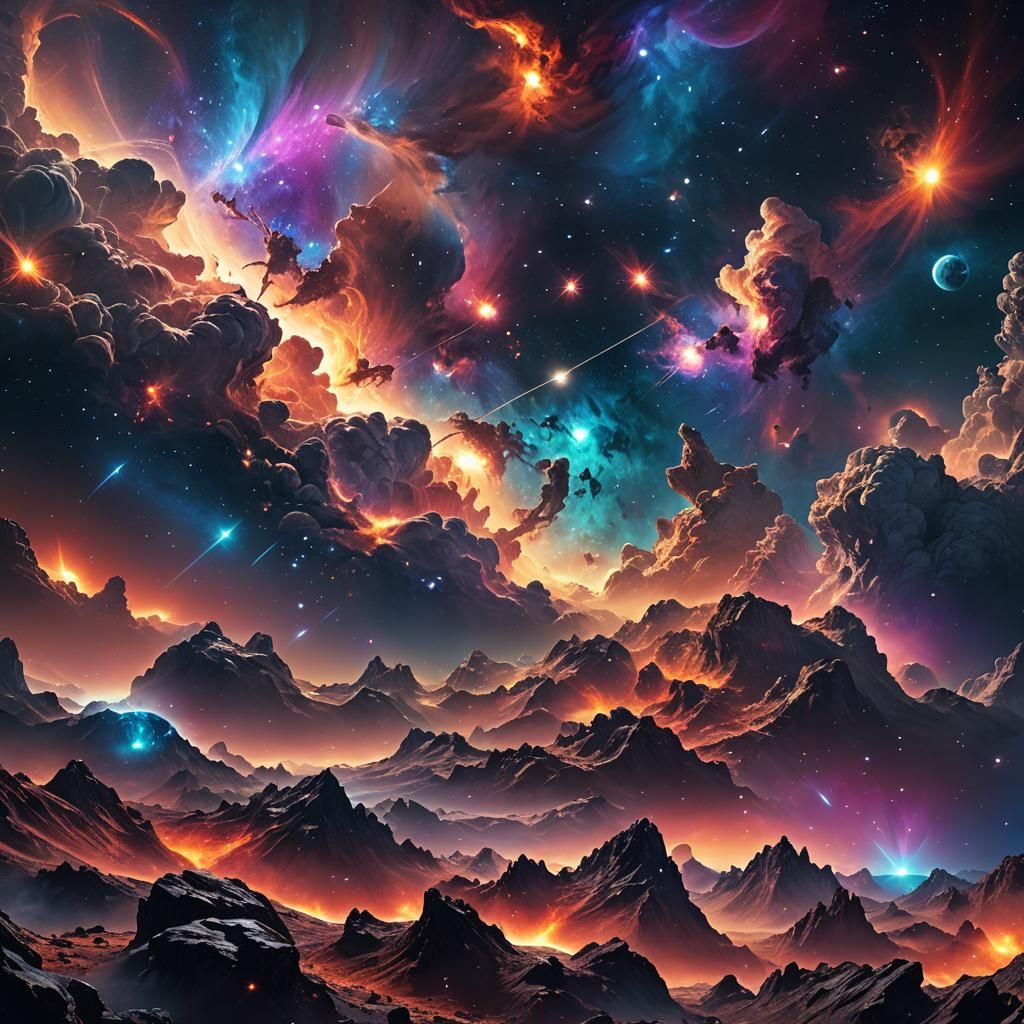 Radiant Nebulae in a Starry Expanse