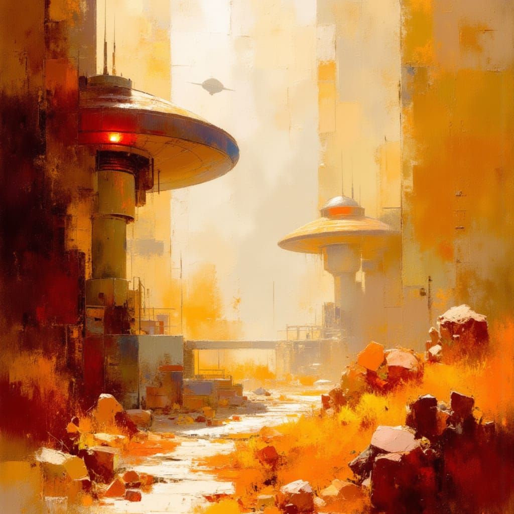 Futuristic Mars City Under Glass Dome