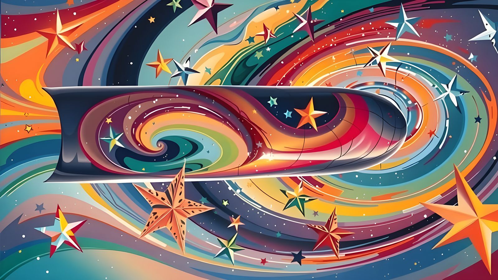 Cosmic Starship in Iridescent Plasma Flames