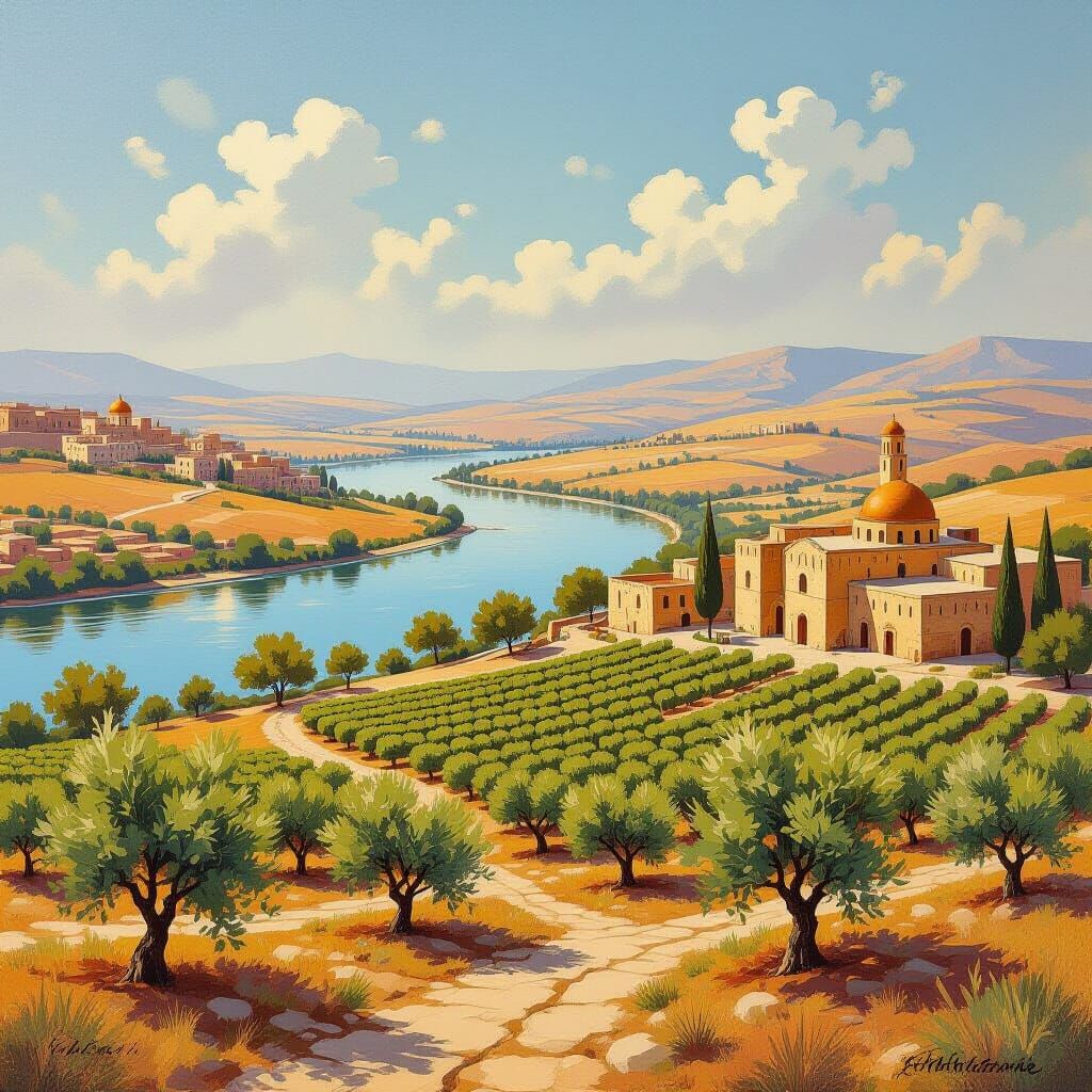 Vibrant Palestinian Landscape: River to Sea