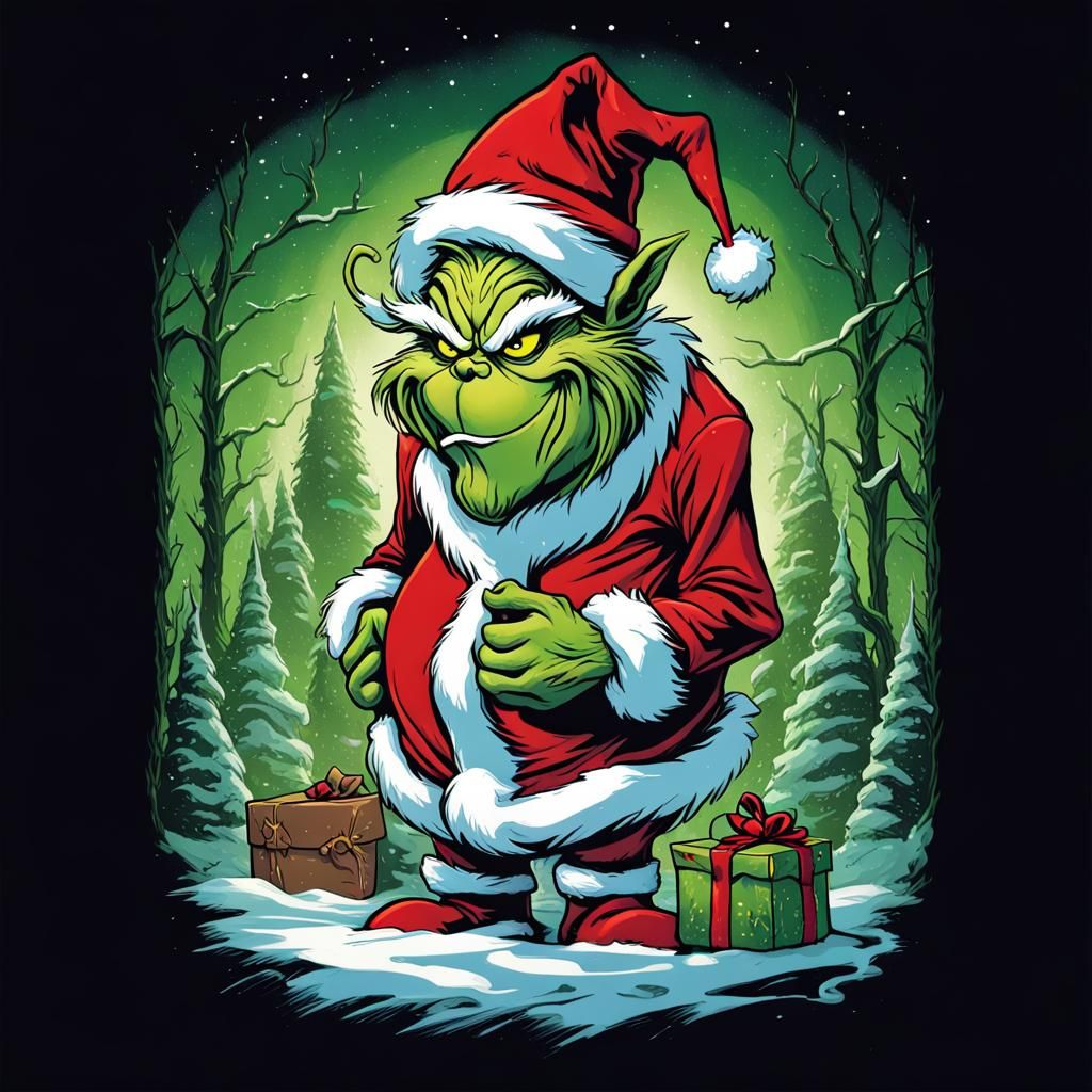 Satanic Temple Grinch T-Shirt: Comic Book Art