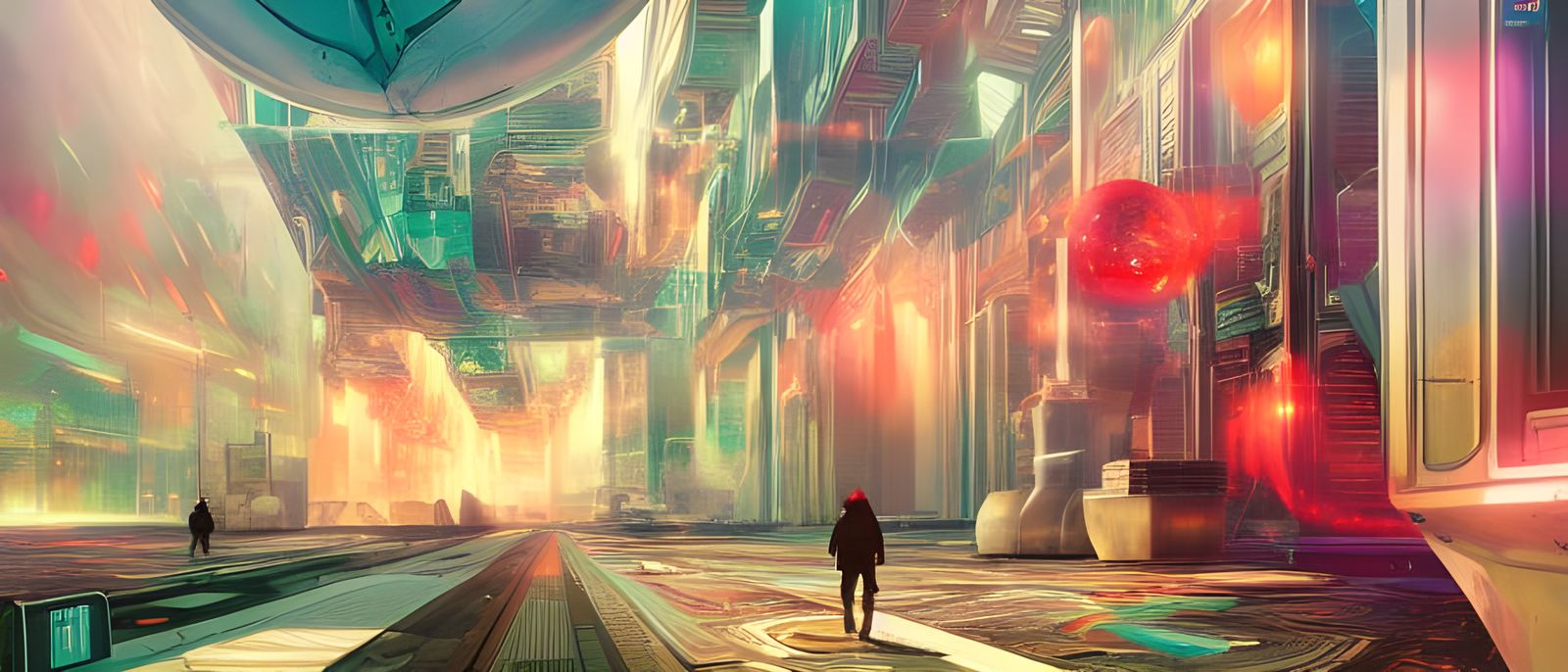 Sci-Fi City Portals in Digital Illustration
