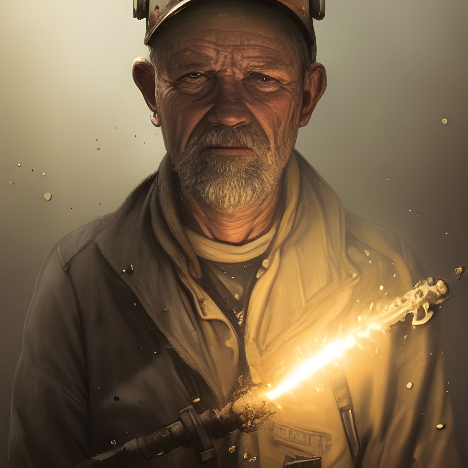 Detailed Portrait of a Lignite Mine Worker