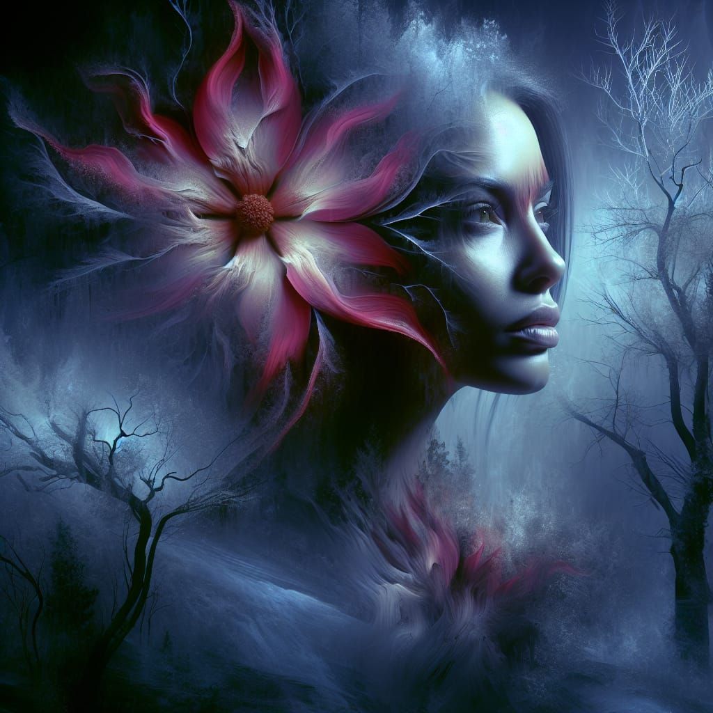 Surreal Dark Beauty Blooms in the Cold Spring