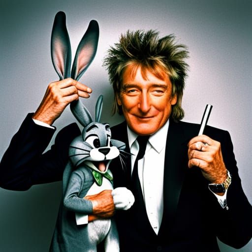 Rod Stewart and Bugs Bunny Smoking