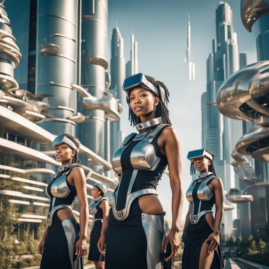 Solarpunk Utopian City: Happy Future