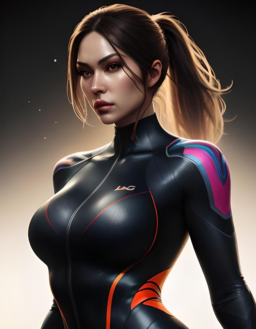Girl in tight body suit