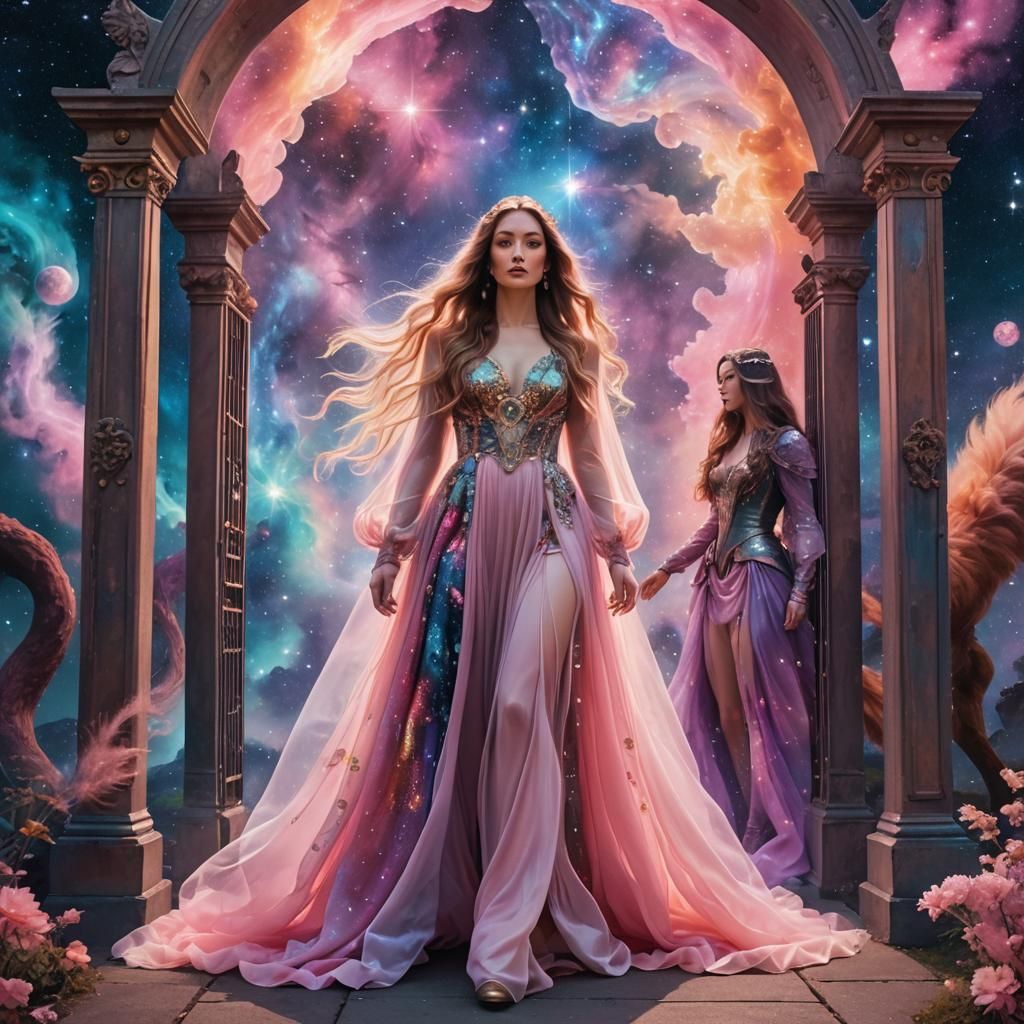 Galactic Guardians in a Maximalist Double-Exposure