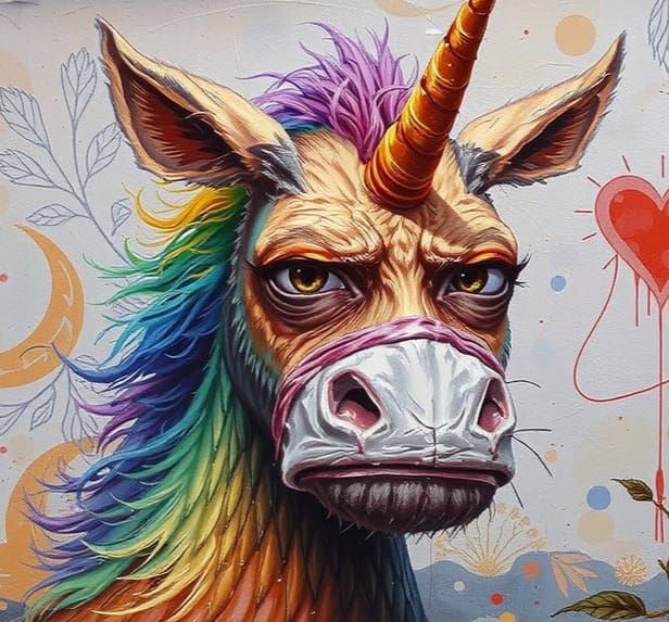 Discontent Unicorn Digital Illustration