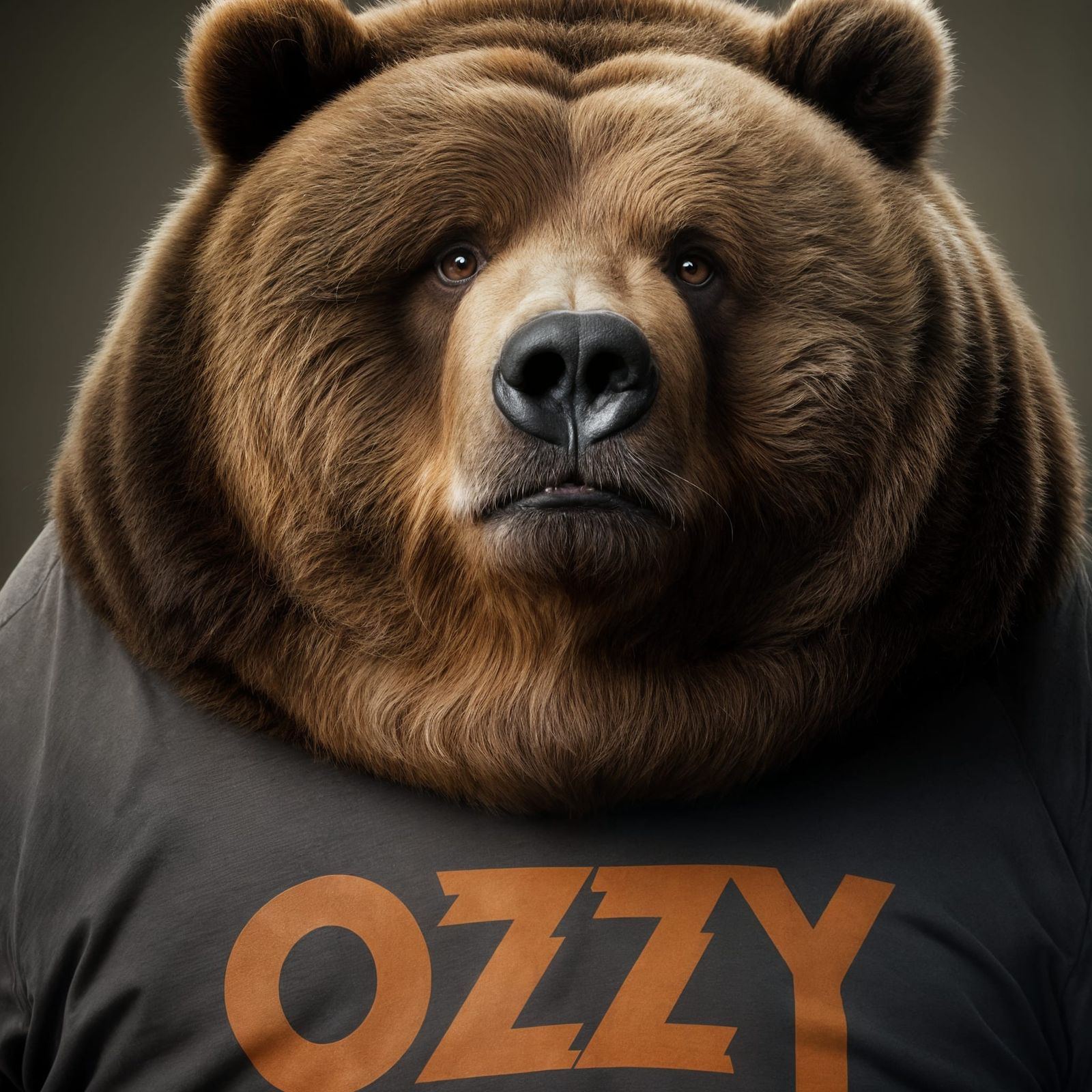 Sarcastic Kodiak Bear Portrait in Heavy Metal Style