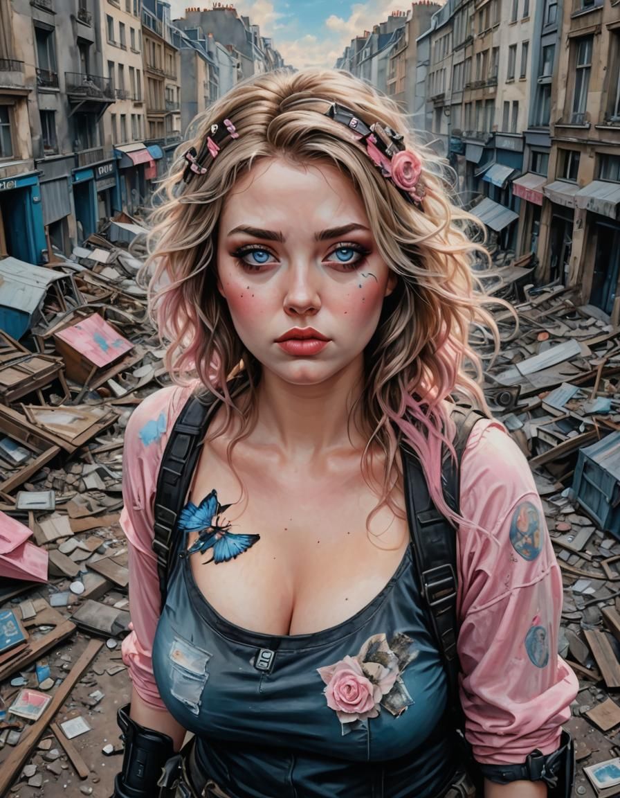 Post-Apocalyptic Beauty in Paris: Acrylic Painting